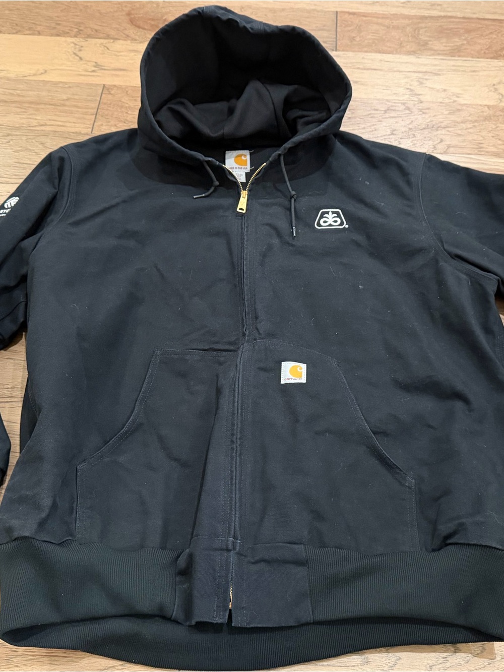 Carhartt Black Zip Hoodie with Workwear Logos